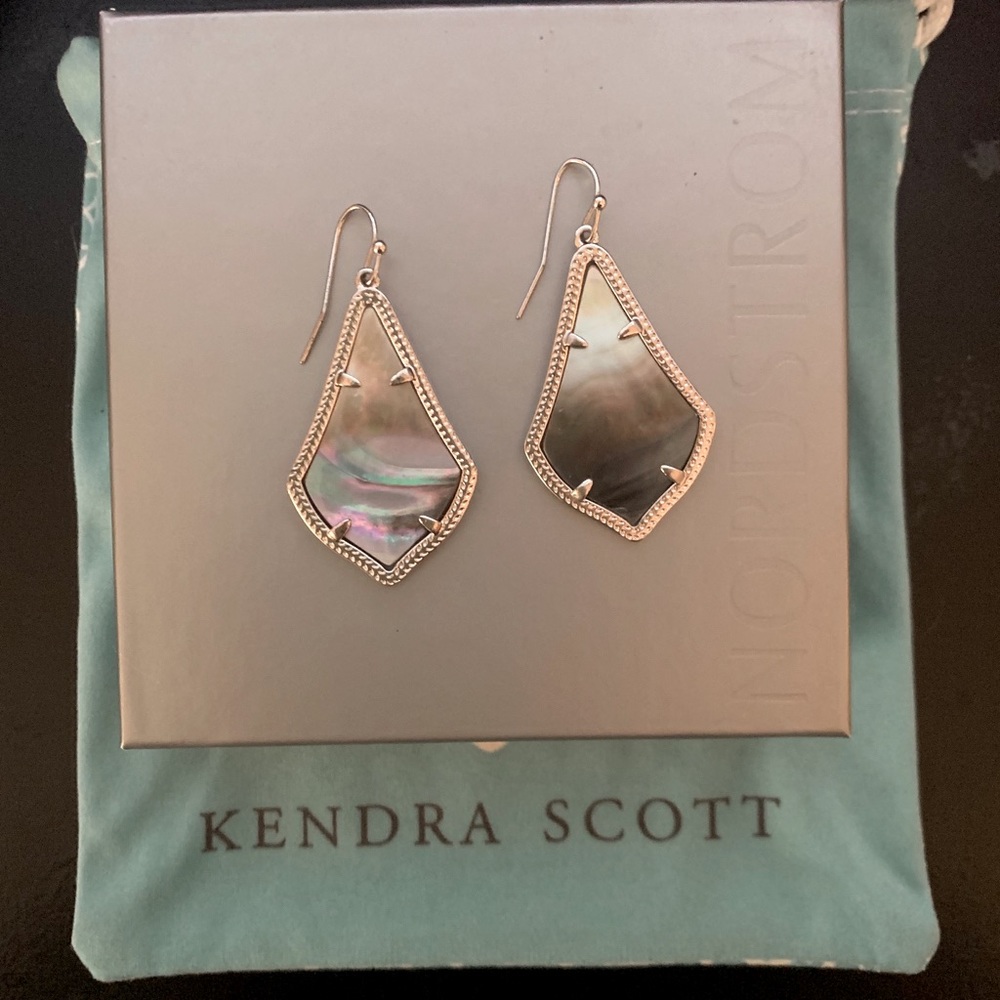 Kendra Scott Silver/Abalone Shell Alex Earrings